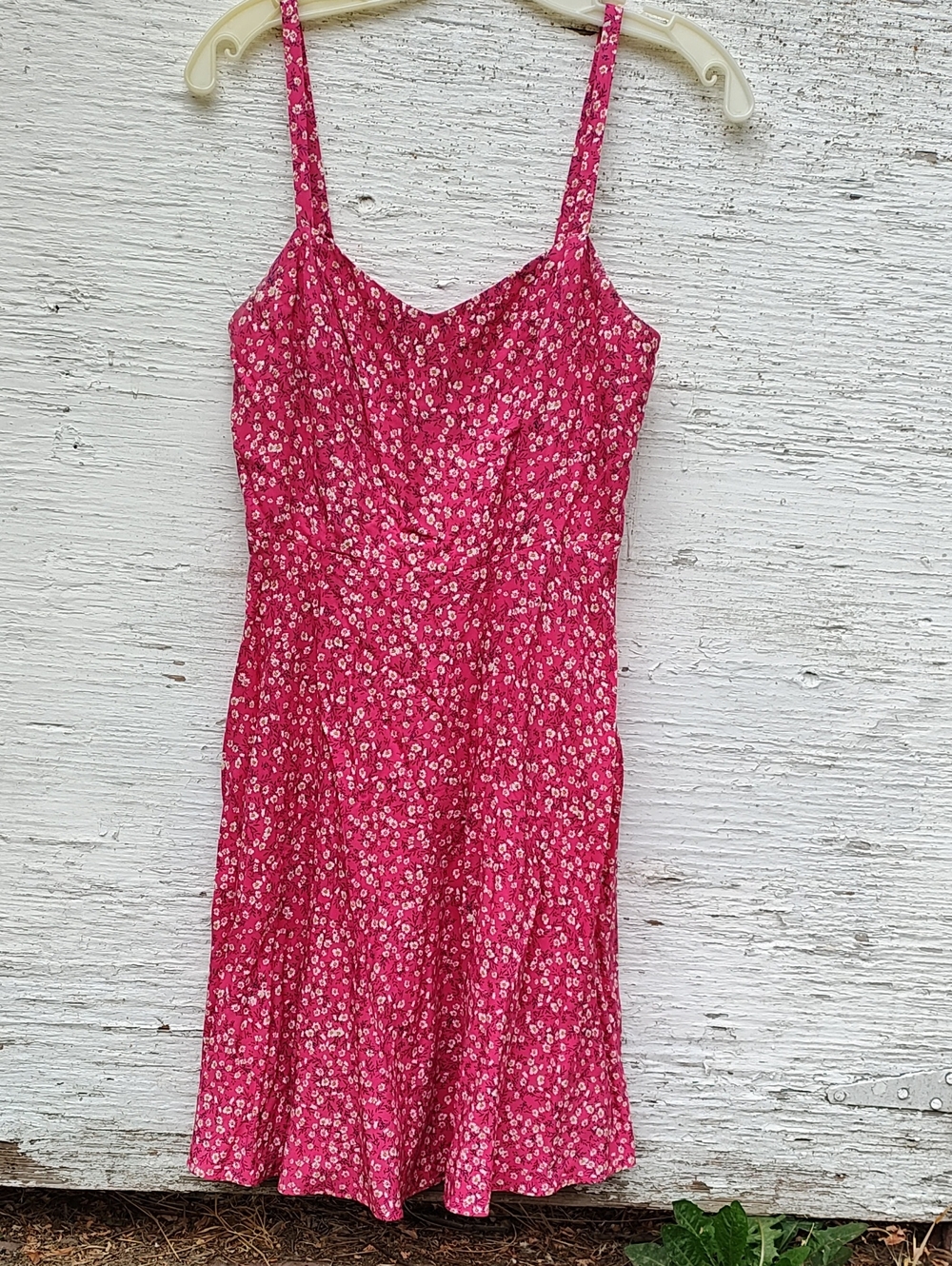 Old Navy Hot Pink Floral Smocked Fit & Flare Cami Mini Dress, Women's Small